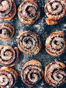 black and brown pastries