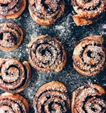 black and brown pastries