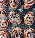 black and brown pastries