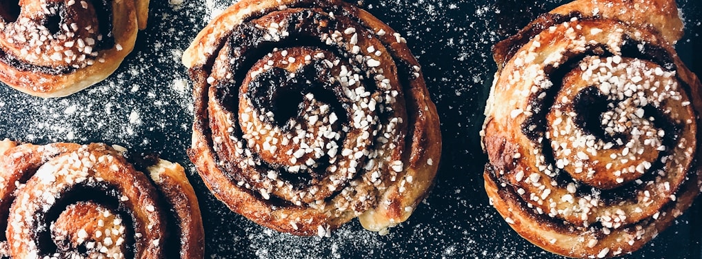 black and brown pastries