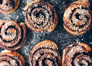 black and brown pastries