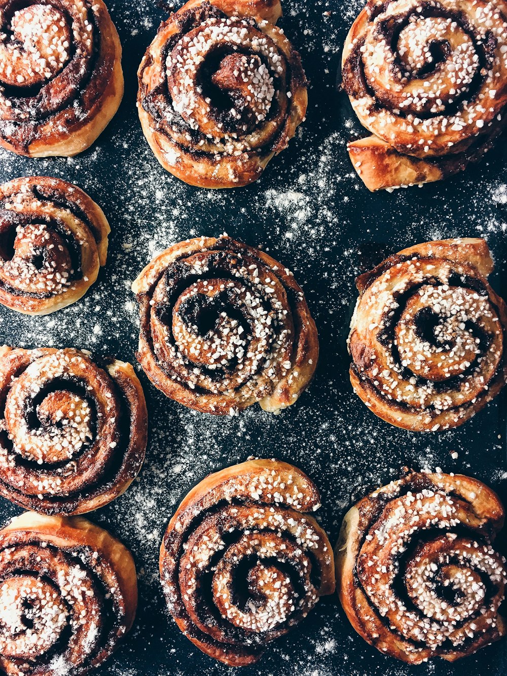 black and brown pastries