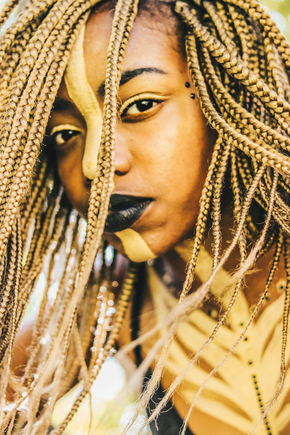 woman with braided hair