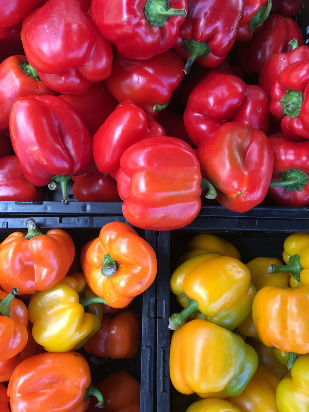 red and yellow bell peppers lot