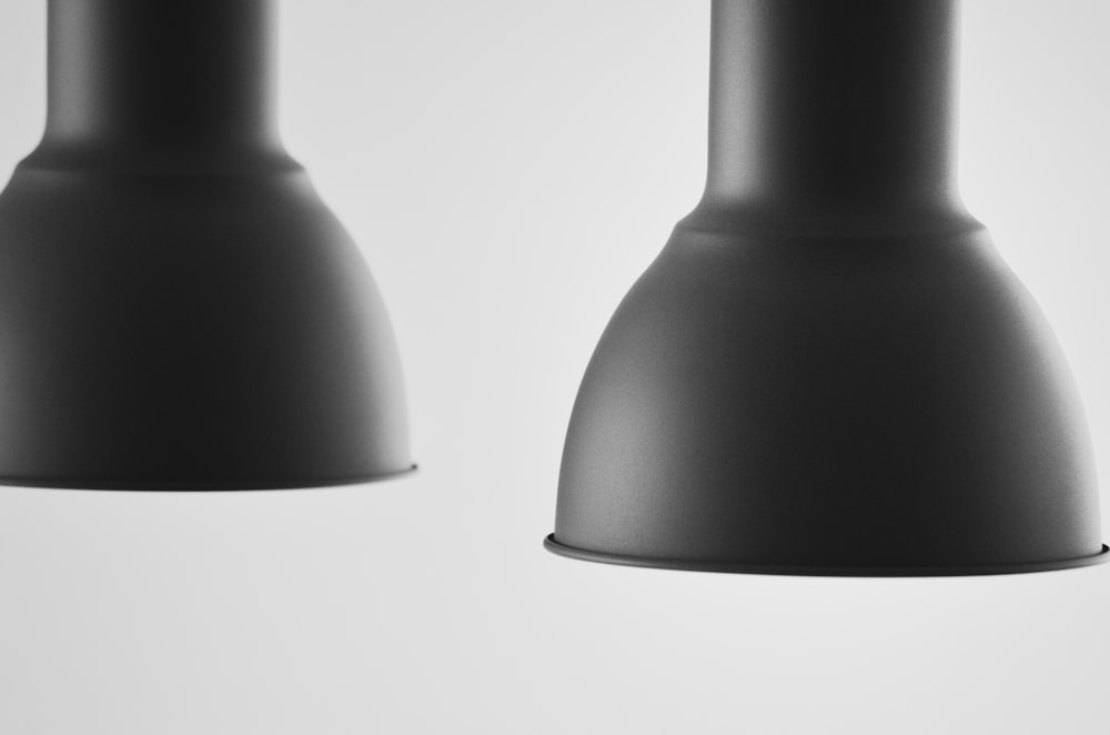 two black pendant lamps