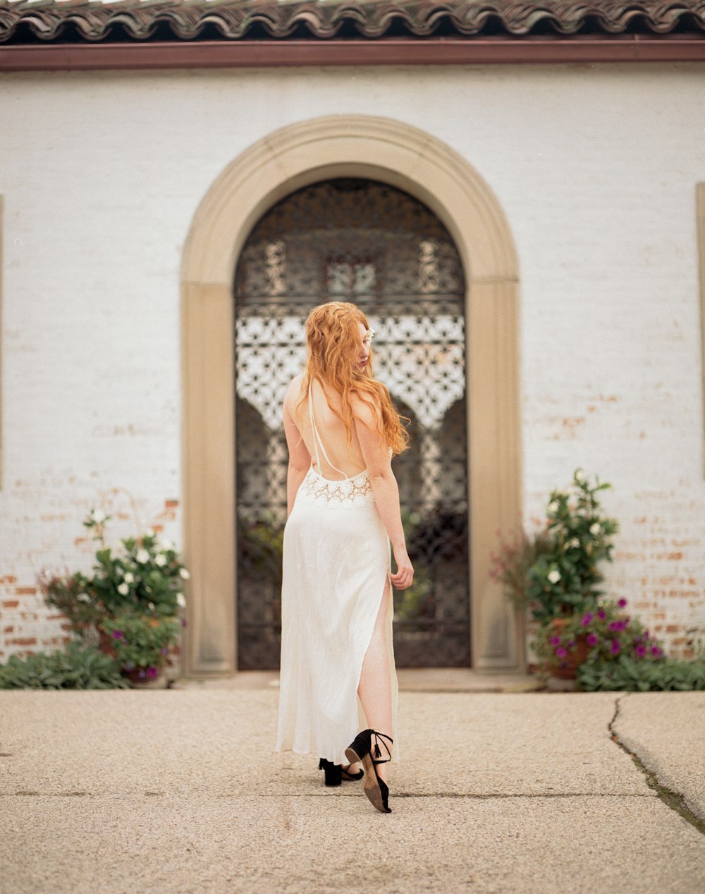 woman in white dress