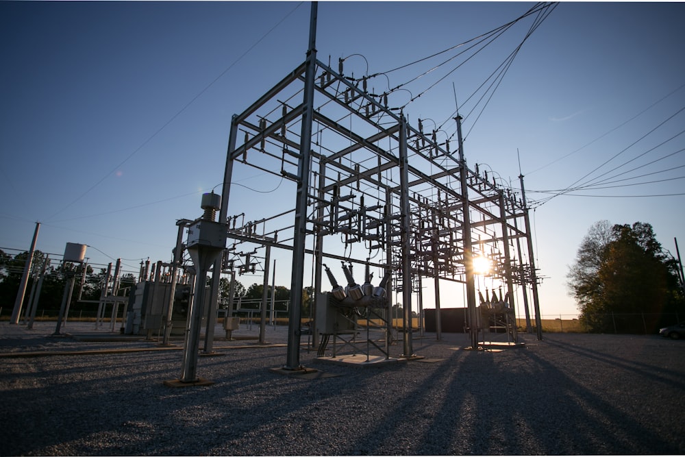 Aerial View Of A High Voltage Substation Stock Photo - Download