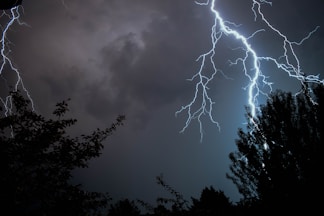 photograph of lightning strike