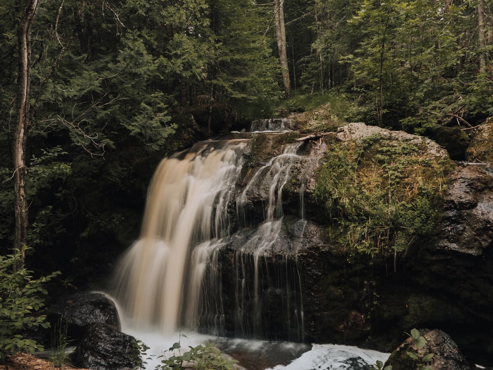 silk water photography of waterfalls