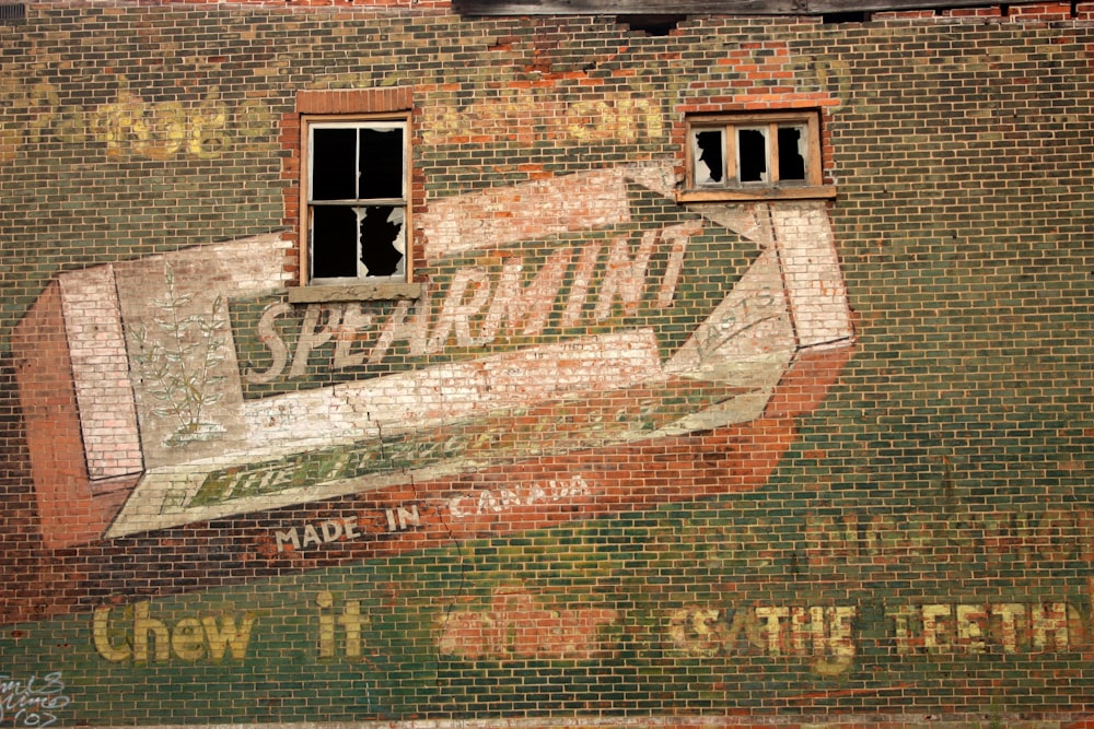 Spearmint graffiti on wall