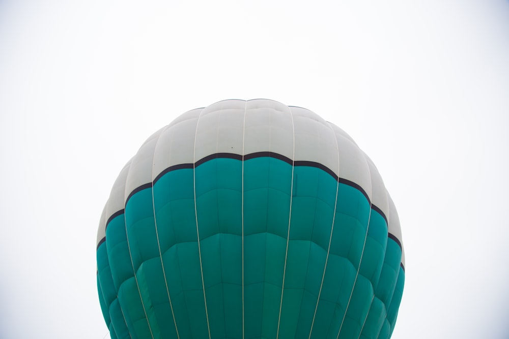 green and white hot air balloon