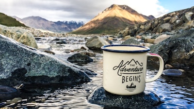 A motivational quote displayed on a serene landscape.