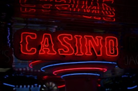 red Casino neon sign turned on