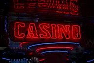 red Casino neon sign turned on