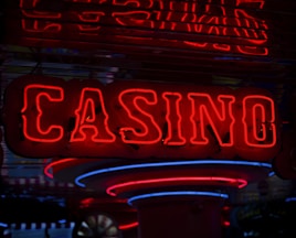 red Casino neon sign turned on