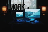 shallow focus photography of computer monitor