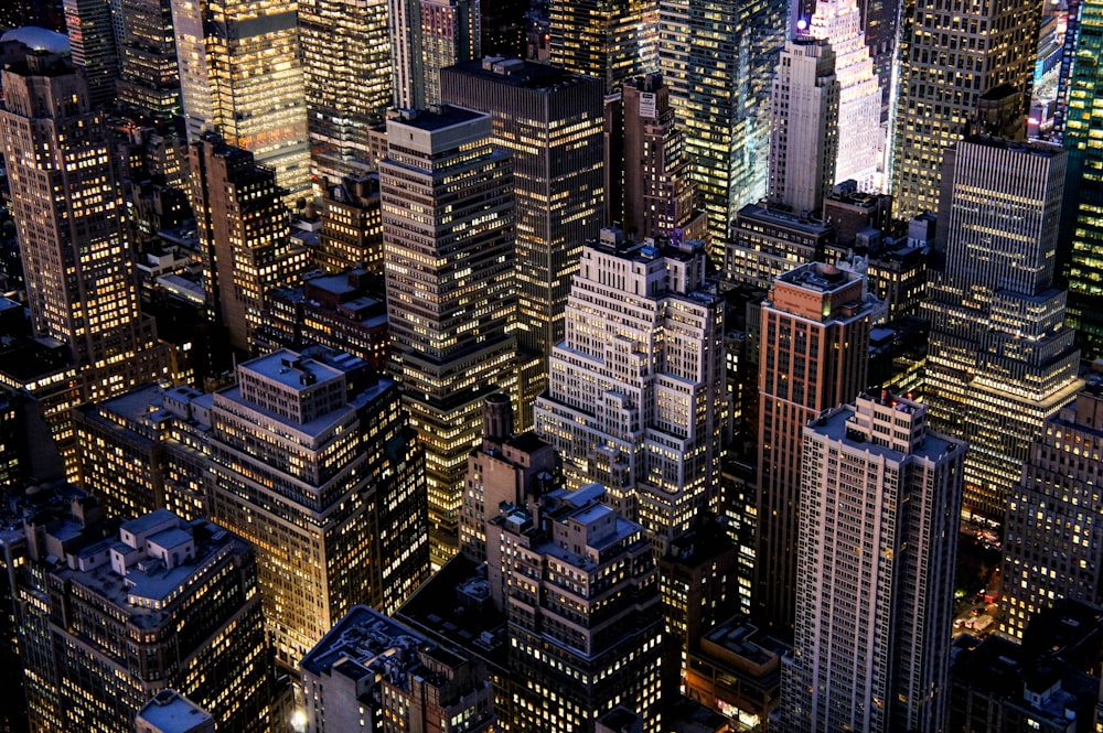 top view of city building