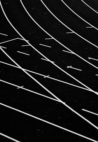 white lines on track field