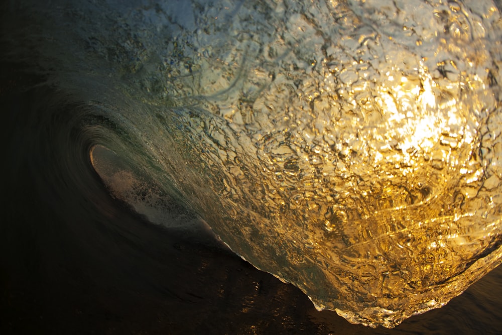 a close up of a wave in the ocean