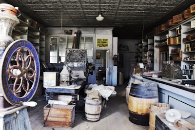 Wide shot of the store interior showing rows of agricultural equipment parts.