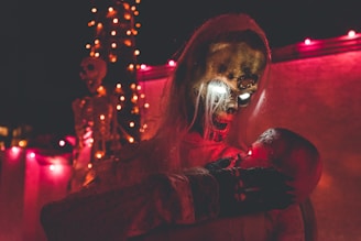 brown skull Halloween decor