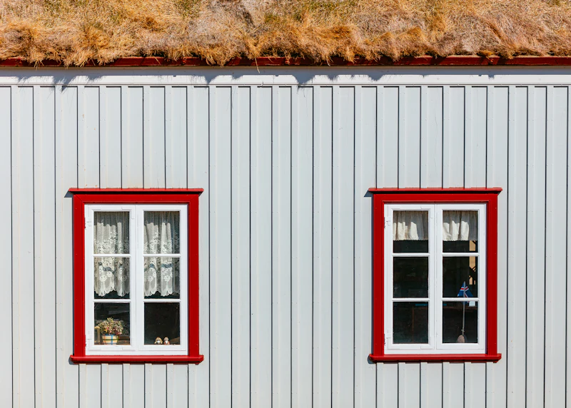 A casement window cranked open