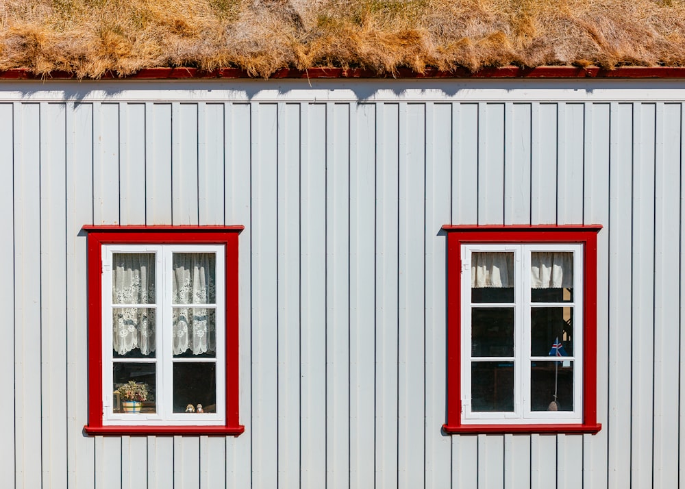 two white wooden window panels