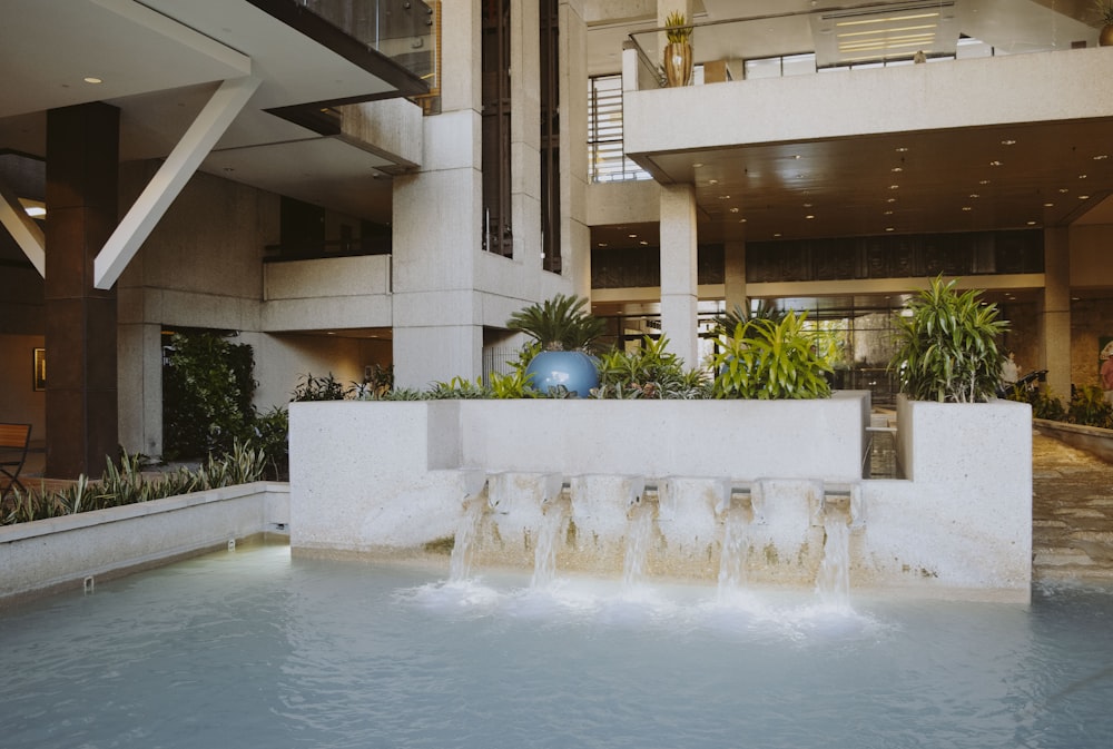 fountain inside a building