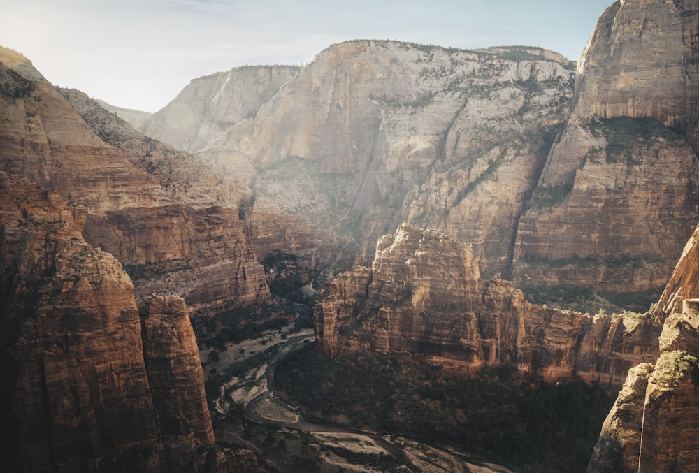 aerial photography of canyons