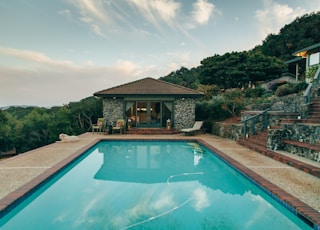 swimming pool on mountain