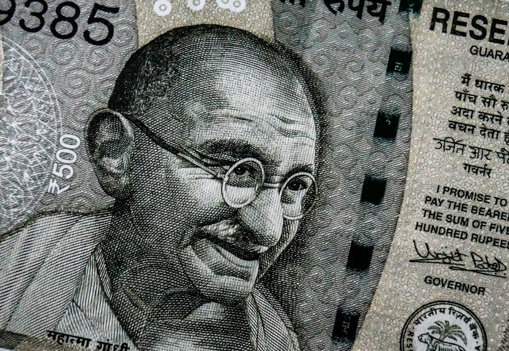 Billet de banque en roupies indiennes
