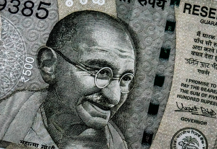 An Indian rupee banknote