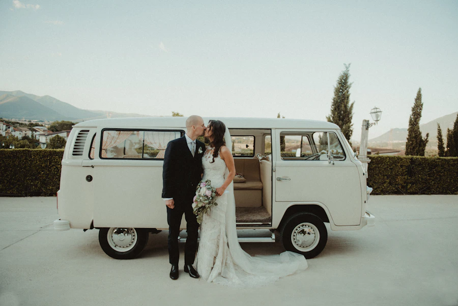Bride wearing a white gown with soft veil movement