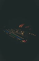 a close up of a person typing on a keyboard