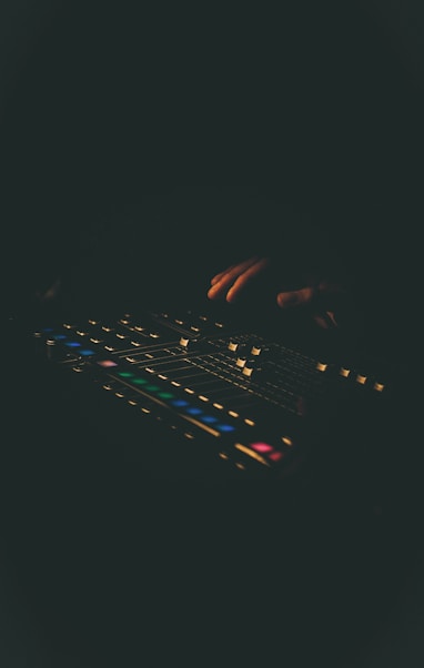 a close up of a person typing on a keyboard