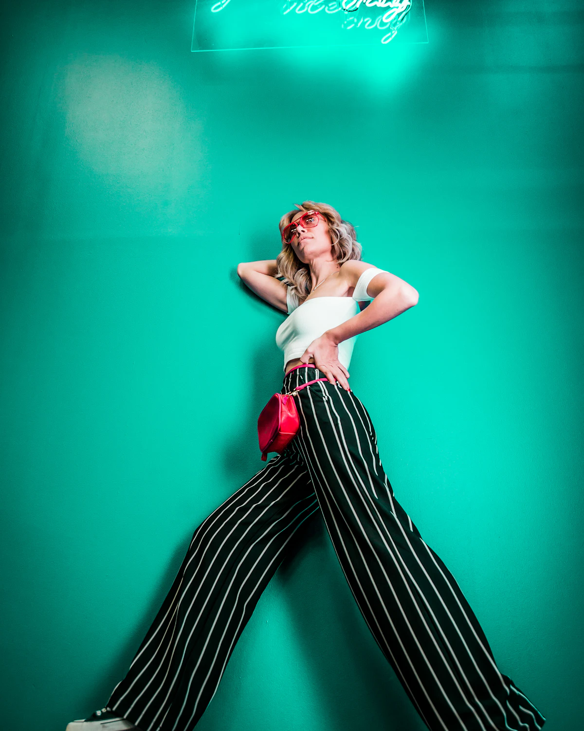 Striped Wide-Leg Trousers