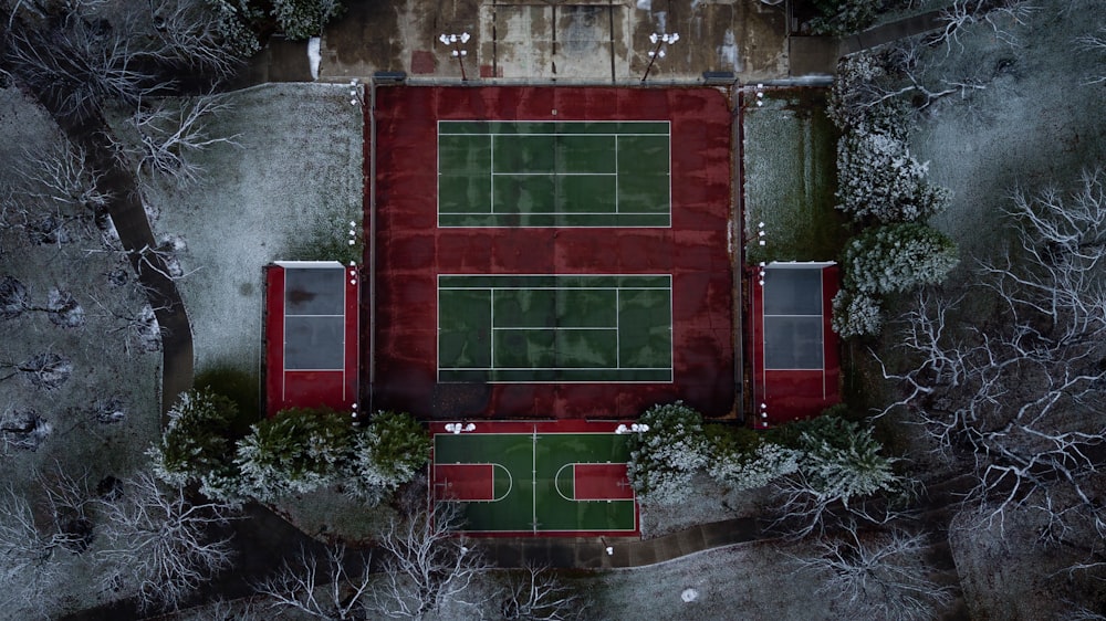 aerial photo of sports field