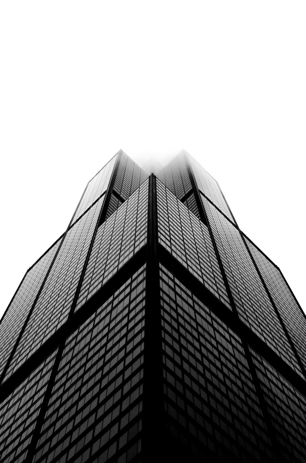 aerial photo of building under white sky