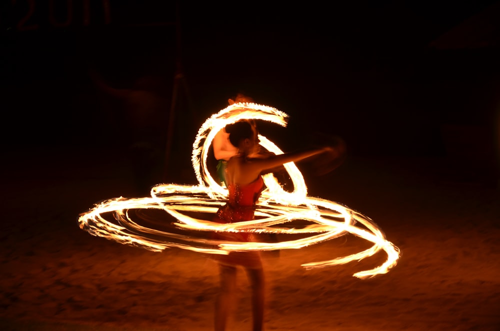 timelapse photography of woman