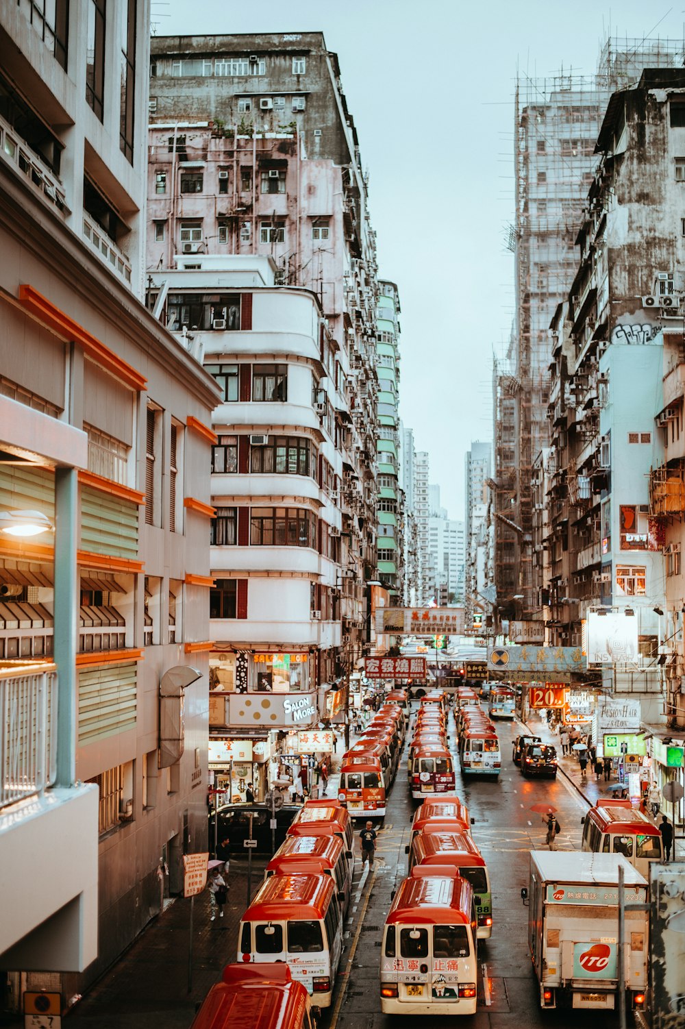 top angle photo of city bus taken at daytime