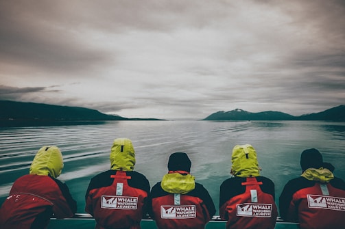 people near body of calm water under gray sky during daytime