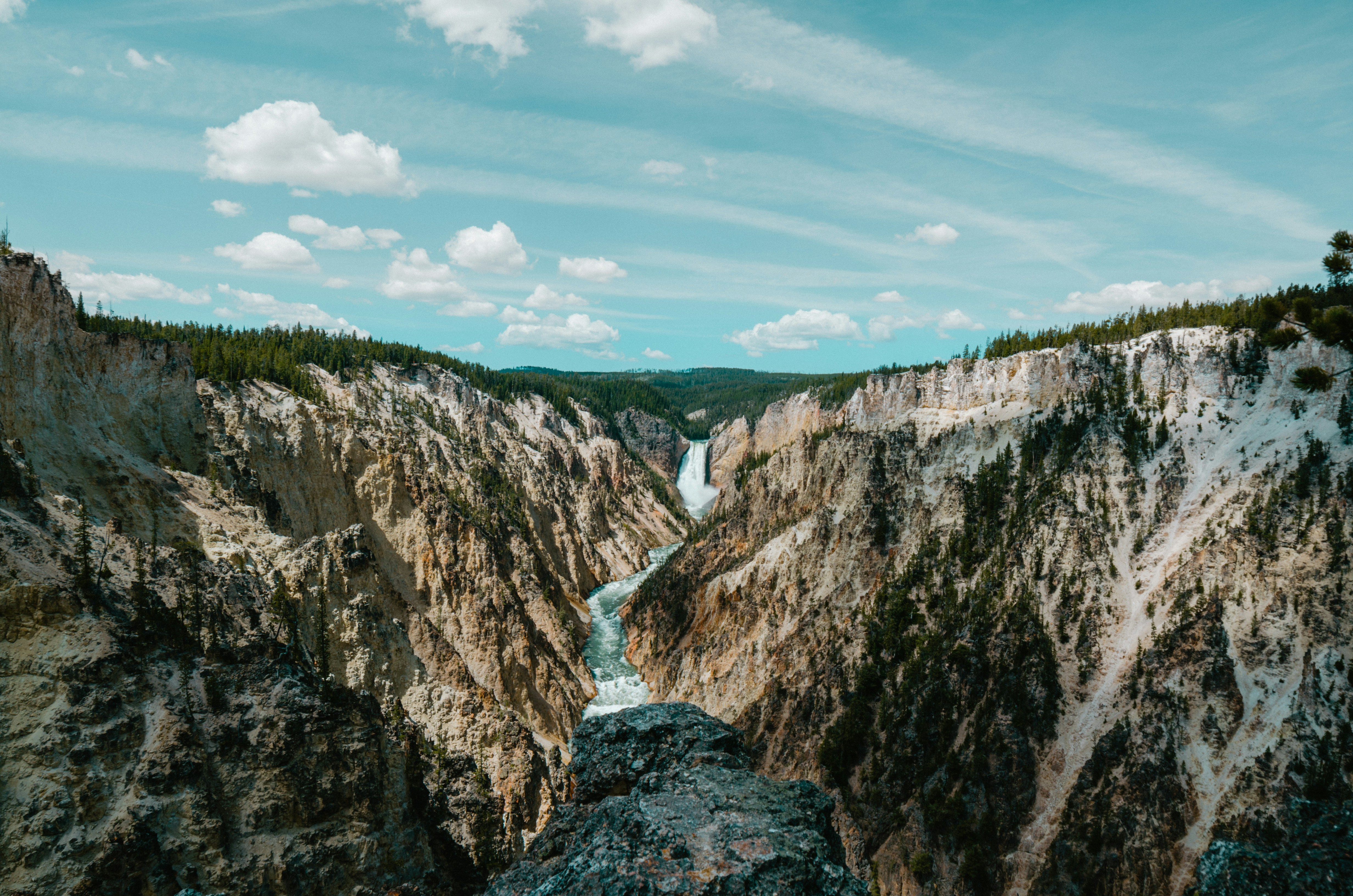 river between mountain, Grand Canyon of the Yellowstone