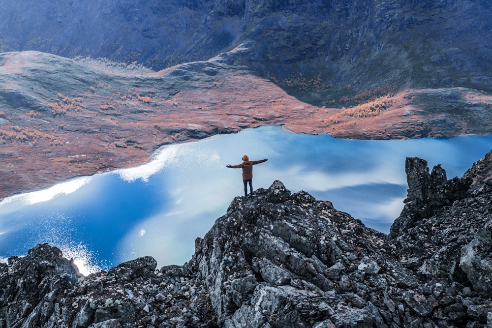 man standing near cliff