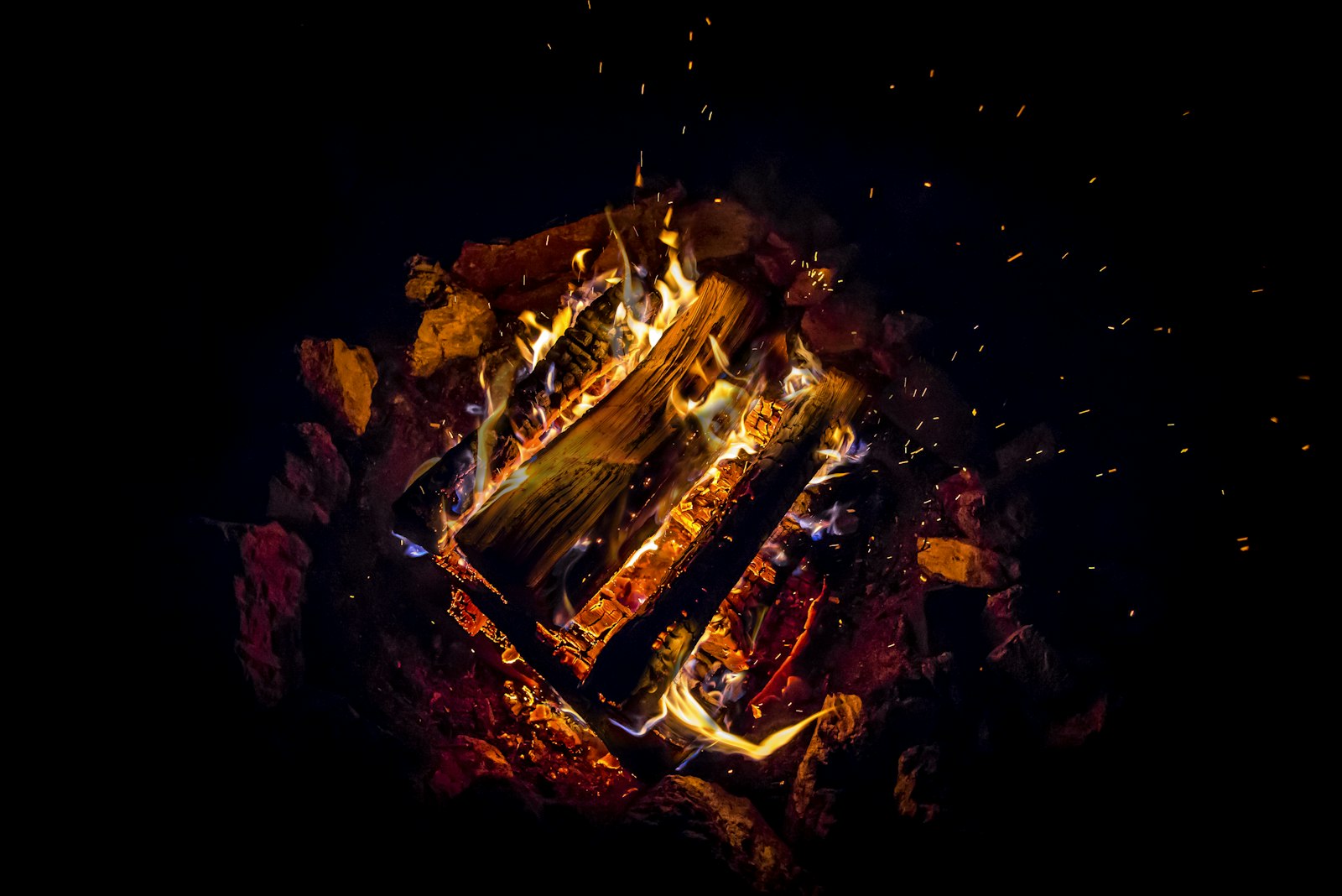 Nikon D610 + Nikon AF-S Nikkor 24-120mm F4G ED VR sample photo. Bonfire during nighttime photography