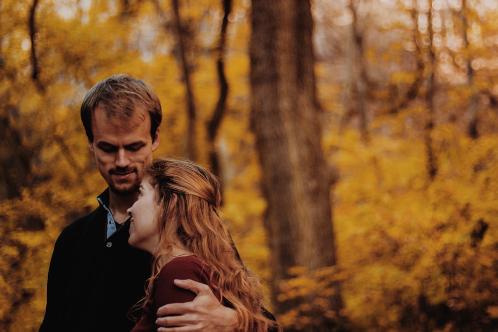 selective focus photography of man and woman