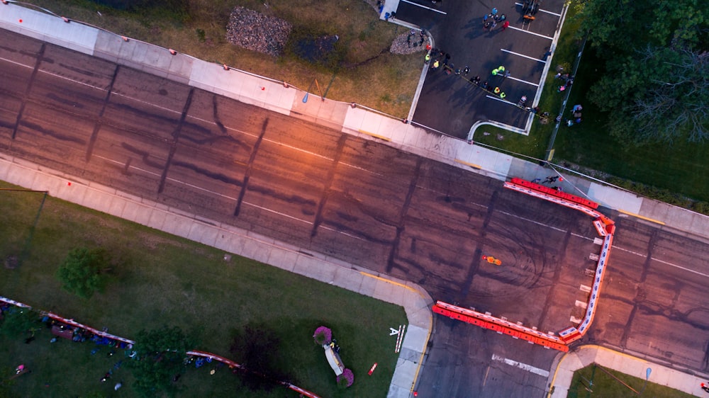 aerial photography of road