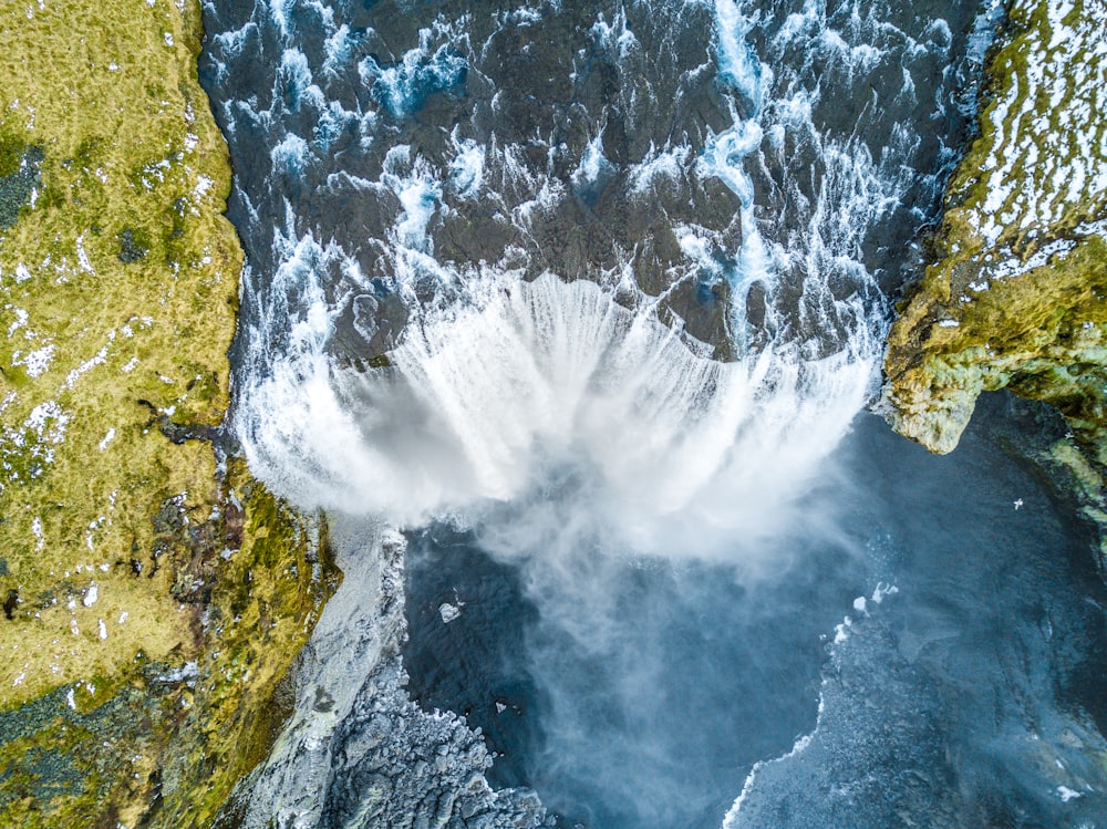 aerial view of waterfalls during daytime