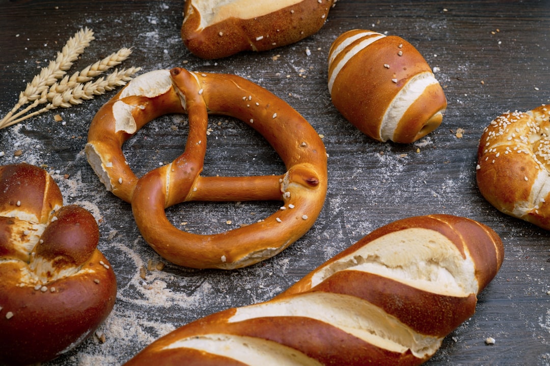 flat lay photography of breads