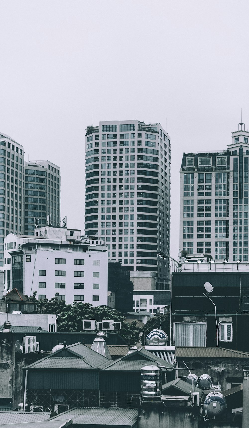 photo of white highrise building