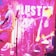 A vibrant and energetic live performance scene with musicians playing instruments on stage. The lighting is intense with pink and yellow hues, enhancing the dynamic atmosphere of the concert.